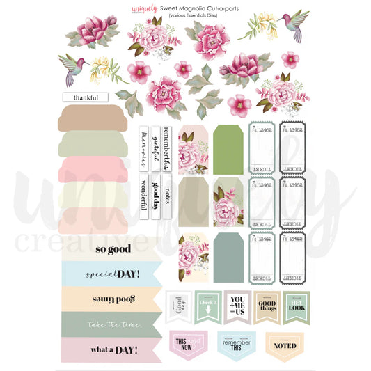 Uniquely Creative - Cut-a-part Sheet  - Sweet Magnolia (Various essentials dies)