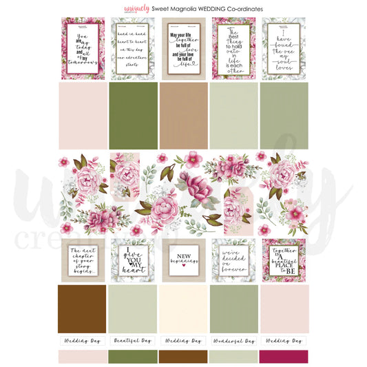 Uniquely Creative - Cut-a-part Sheet  - Sweet Magnolia Wedding Co-ordinates