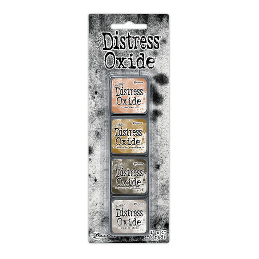 Ranger - Distress Oxide Ink Mini's - tea dye, brushed corduroy, scorched timber, pumice stone