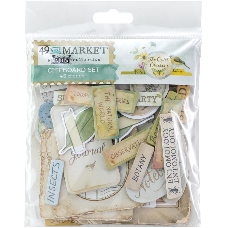 49 and Market - Chipboard Set - 45 Pieces - The Quiet Observer