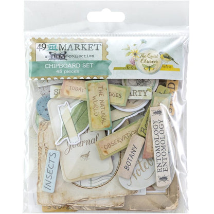 49 and Market - Chipboard Set - 45 Pieces - The Quiet Observer