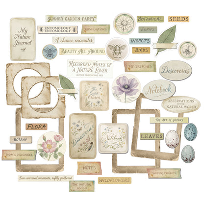49 and Market - Chipboard Set - 45 Pieces - The Quiet Observer
