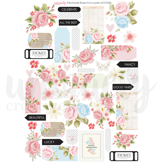 Uniquely Creative - Patchwork Roses Cut-a-parts (UCCS182)