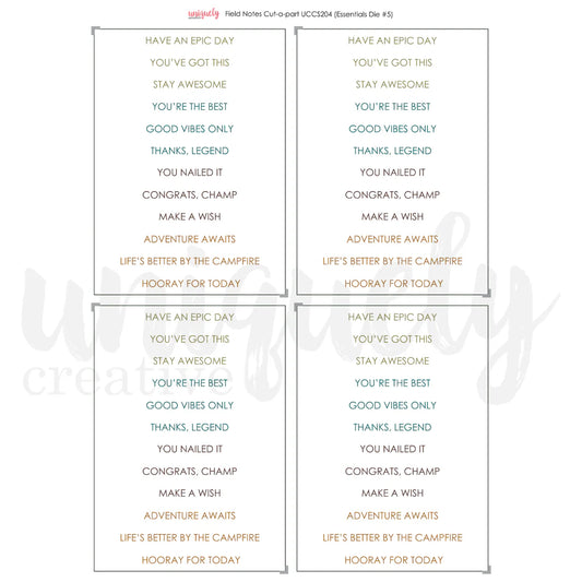 Uniquely Creative - Mini Cut-a-part Field Notes