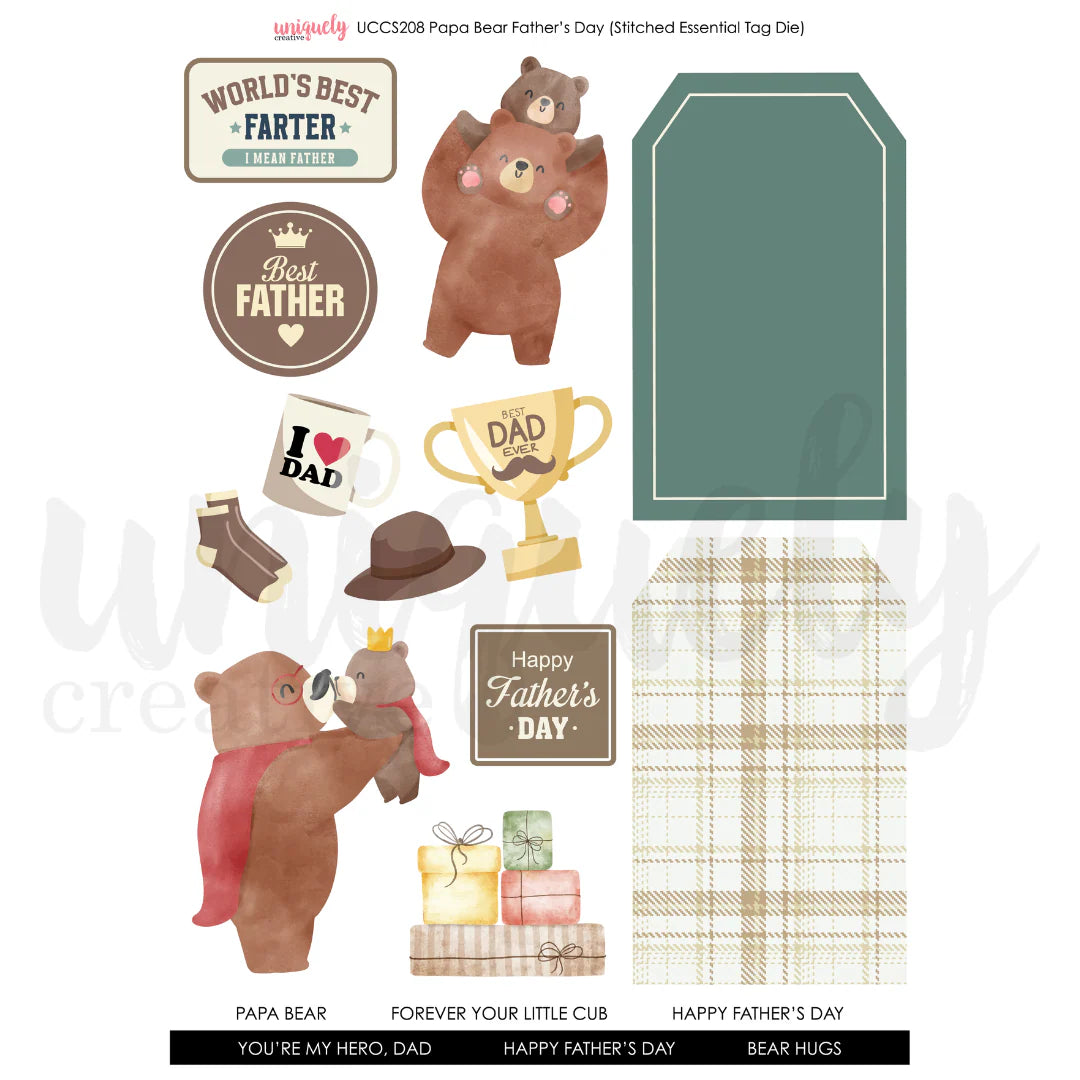 Uniquely Creative - Cut-a-part Papa Bear Fathers's Day