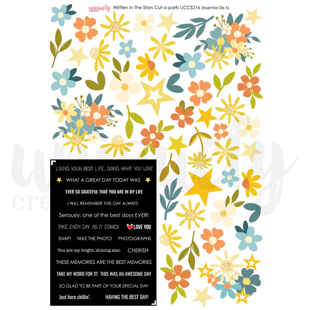 Uniquely Creative -Cut-a-part Sheet - Written in the Stars (Essentials Die #5)