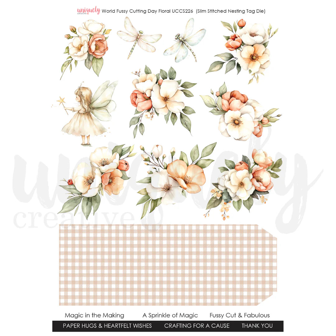 Uniquely Creative - World Fussy Cutting Day Floral Cut-a-part