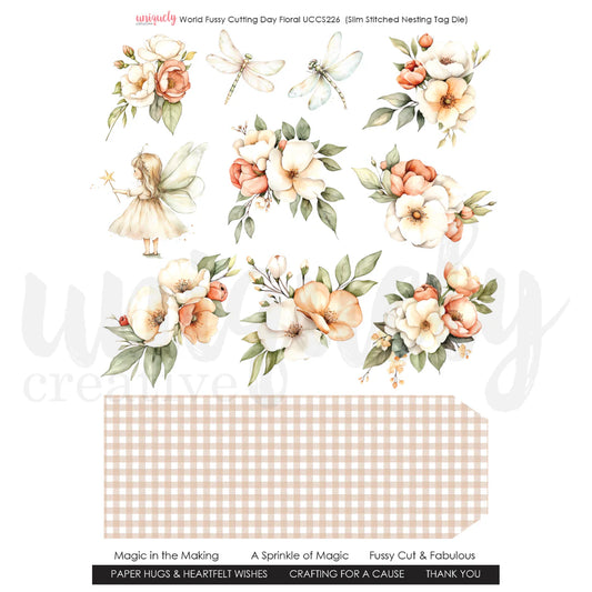 Uniquely Creative - World Fussy Cutting Day Floral Cut-a-part