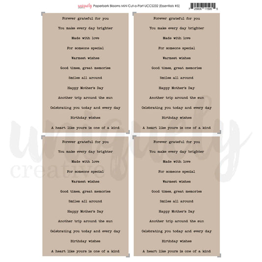 Uniquely Creative - Mini Cut-a-Part Sheet - Paperbark Blooms
