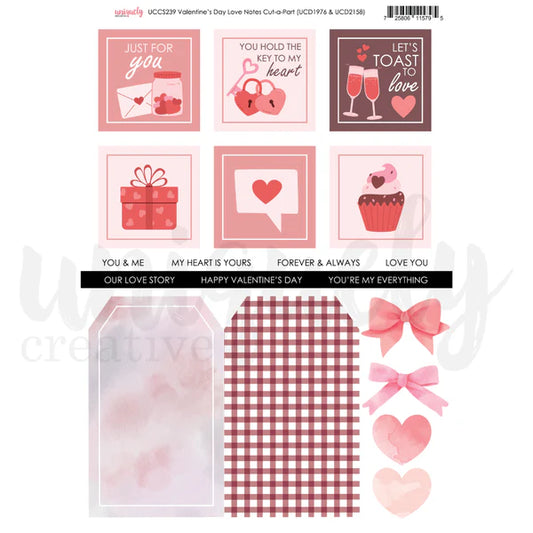 Uniquely Creative - Valentine's Day Love Notes Cut-a-Part Sheet