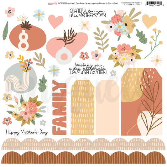 Uniquely Creative - Scrapbooking Elements Cut-a-part -Mother's Day Boho
