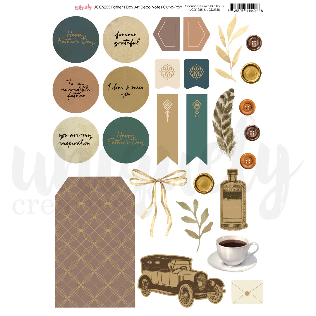 Uniquely Creative - Cut - a - part - Father's Day Art Deco Notes