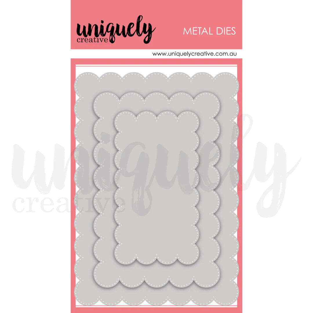 UNIQUELY CREATIVE - Oversized Scalloped Nesting Rectangle Die