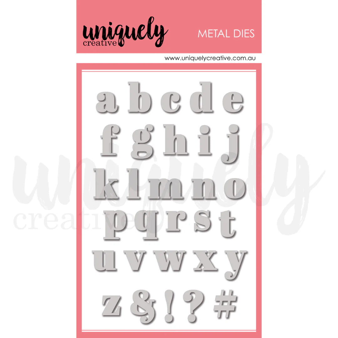 UNIQUELY CREATIVE - Metal Die - Serif Lowercase Alpha Die