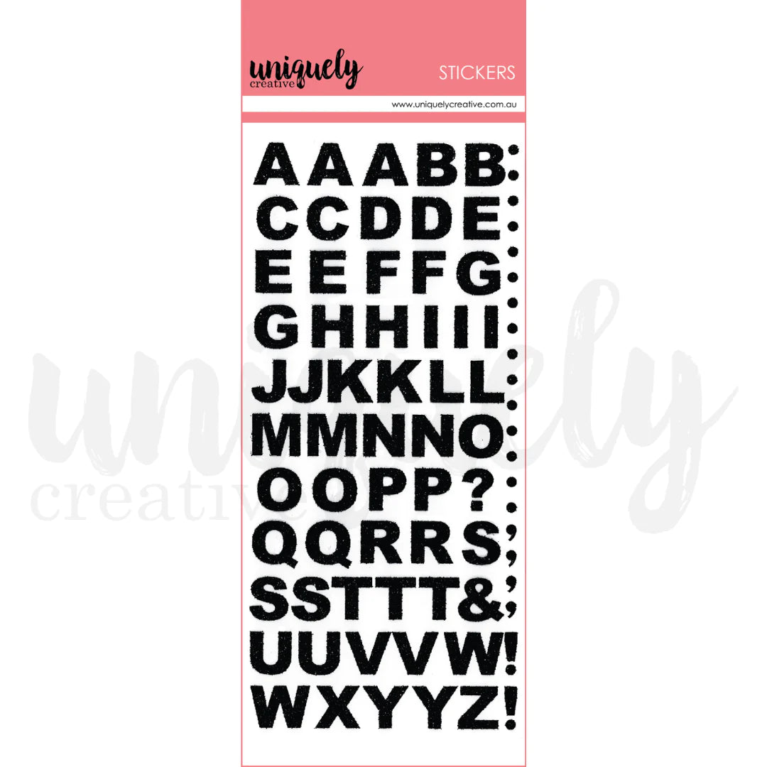 Uniquely Creative - Glitter Alpha & Number Stickers - Black * – Scrap ...