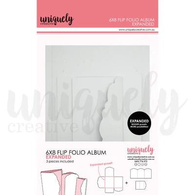 Uniquely Creative - 6" x 8" Flip Folio Album - White - Expanded