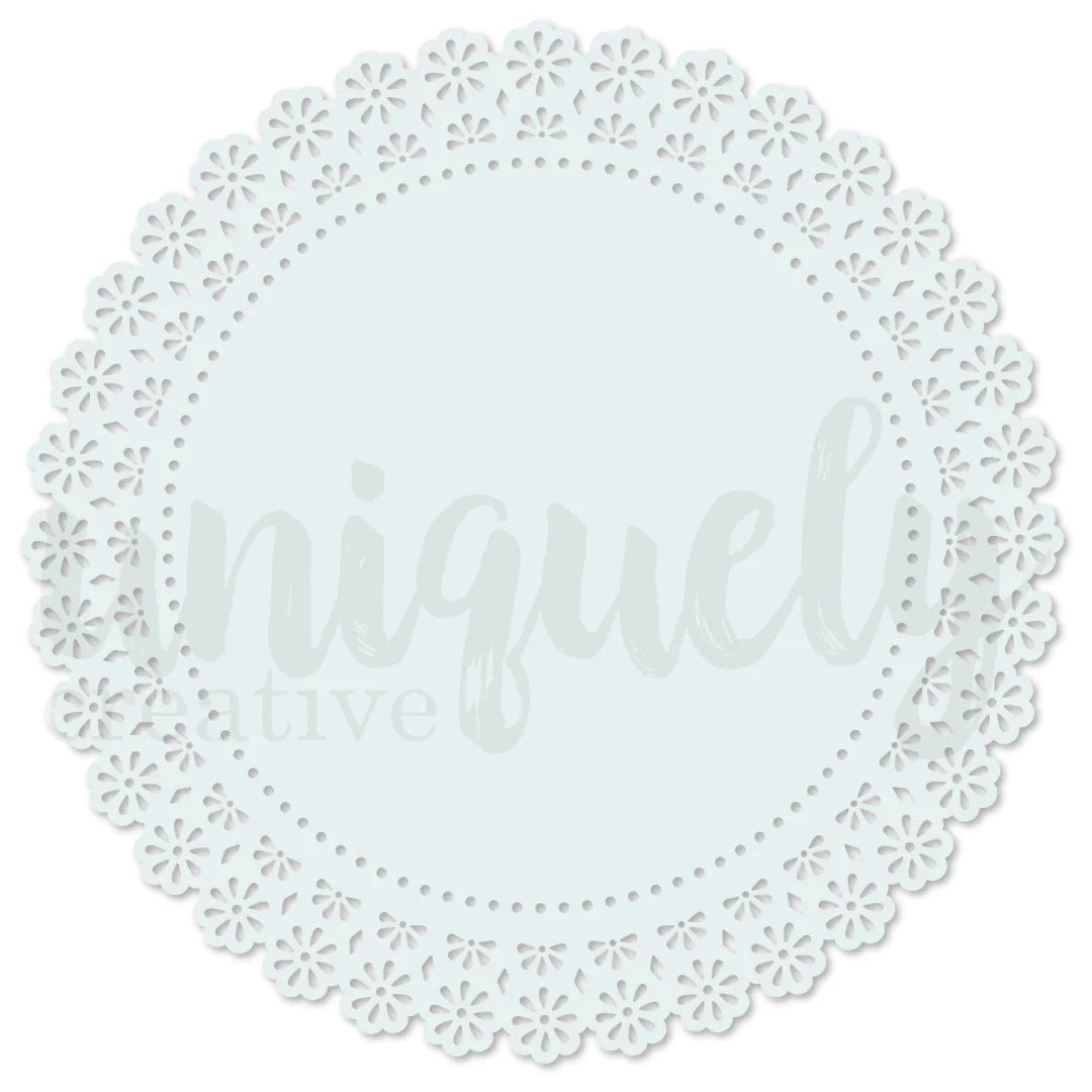 Uniquely Creative - Light Blue Lacey Circle Decorative Base Layer