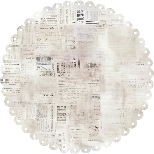 Uniquely Creative - Newsprint Scalloped Decorative Base Layer