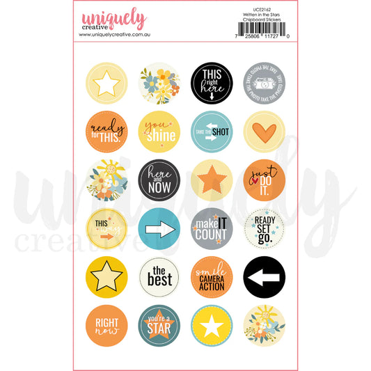 Uniquely Creative - Chipboard Stickers - Written in the Stars