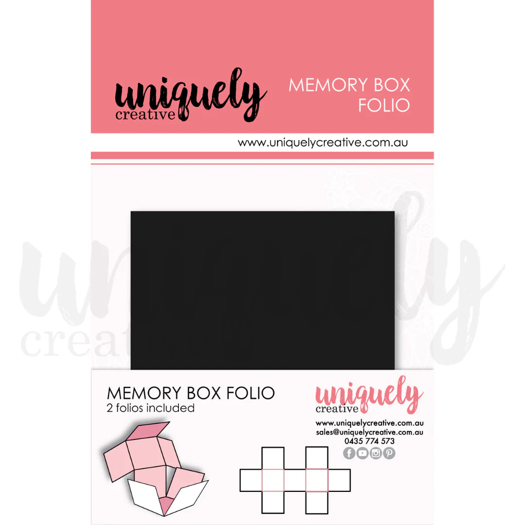 Uniquely Creative - Memory Box Folio - 2 Filos included Black