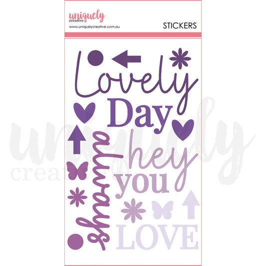 Uniquely Creative - Felt Title Stickers - UltraViolet Delight