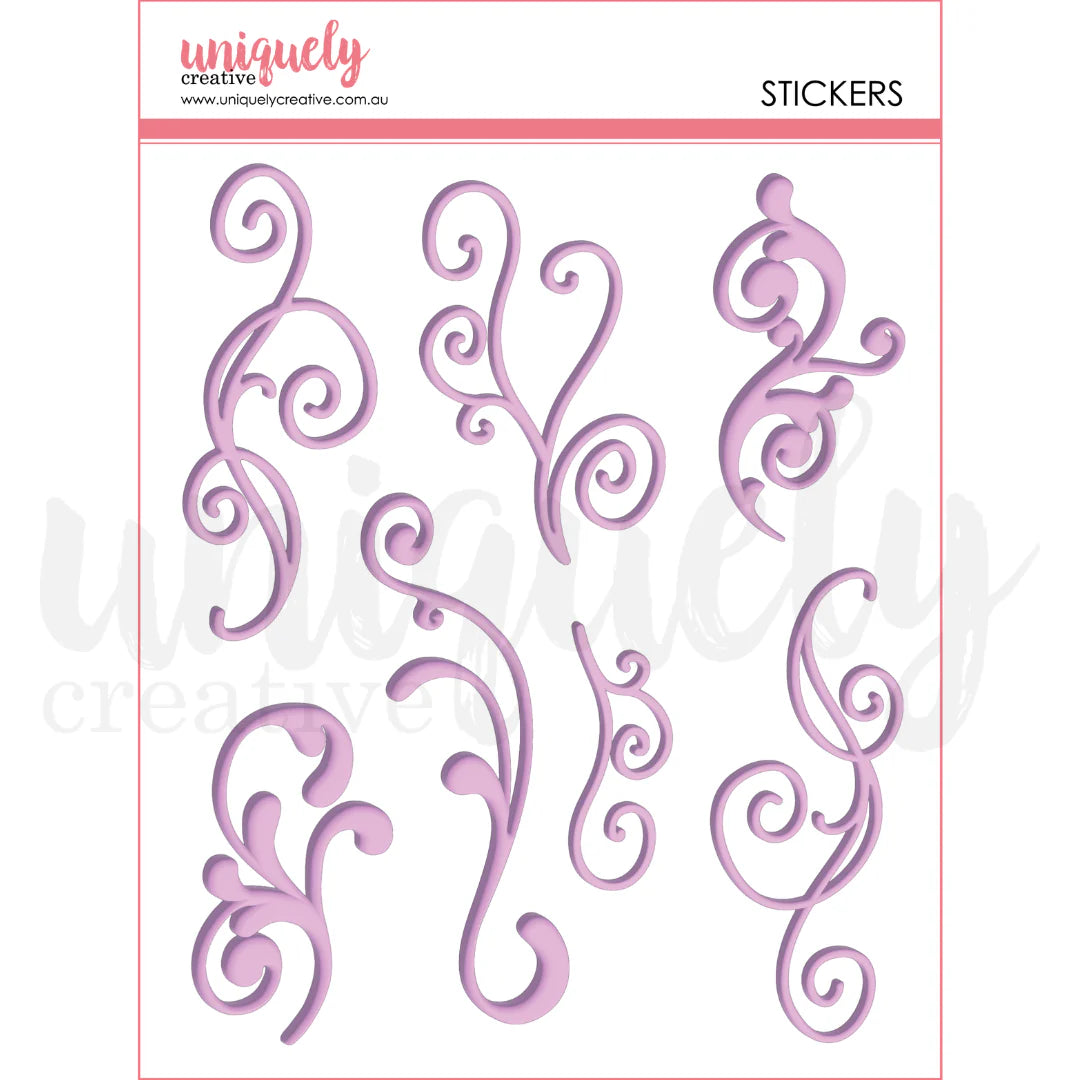 Uniquely Creative - Puffy Stickers - Purple Flourish