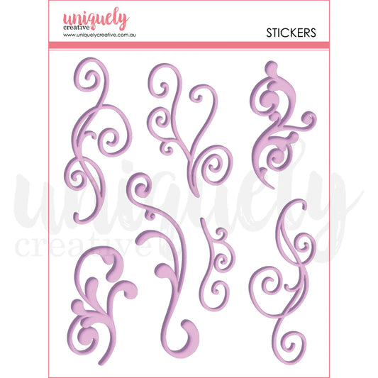 Uniquely Creative - Puffy Stickers - Purple Flourish