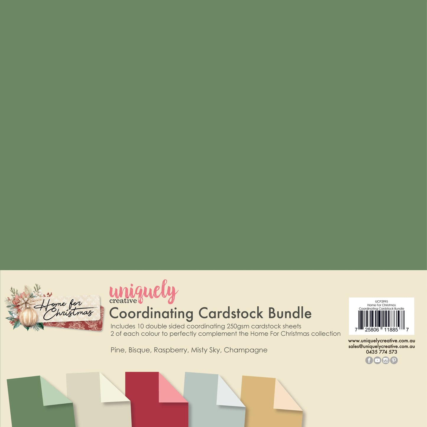 Uniquely Creative - 12 x 12 Coordinating Cardstock Bundle - Home for Christmas