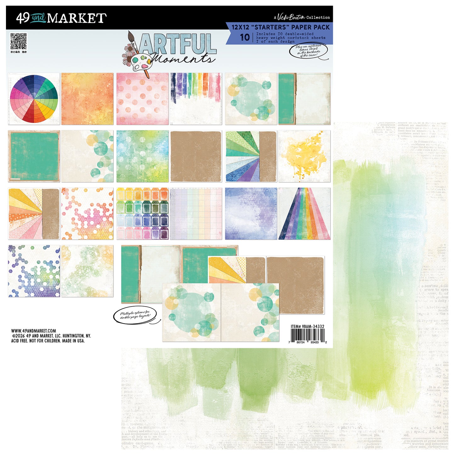 49 and Market - 12 x 12 Starters Cardstock Pack - Artful Moments