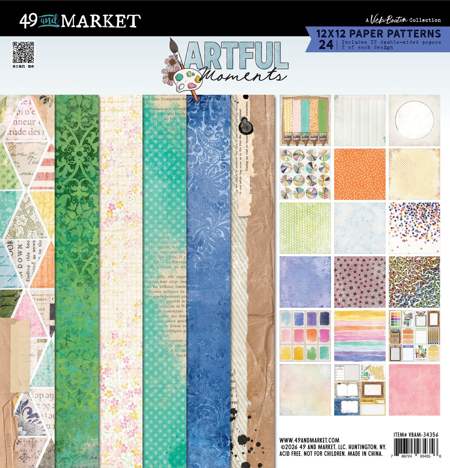 49 and Market - 12 x 12 Paper Patterns Pack - Artful Moments