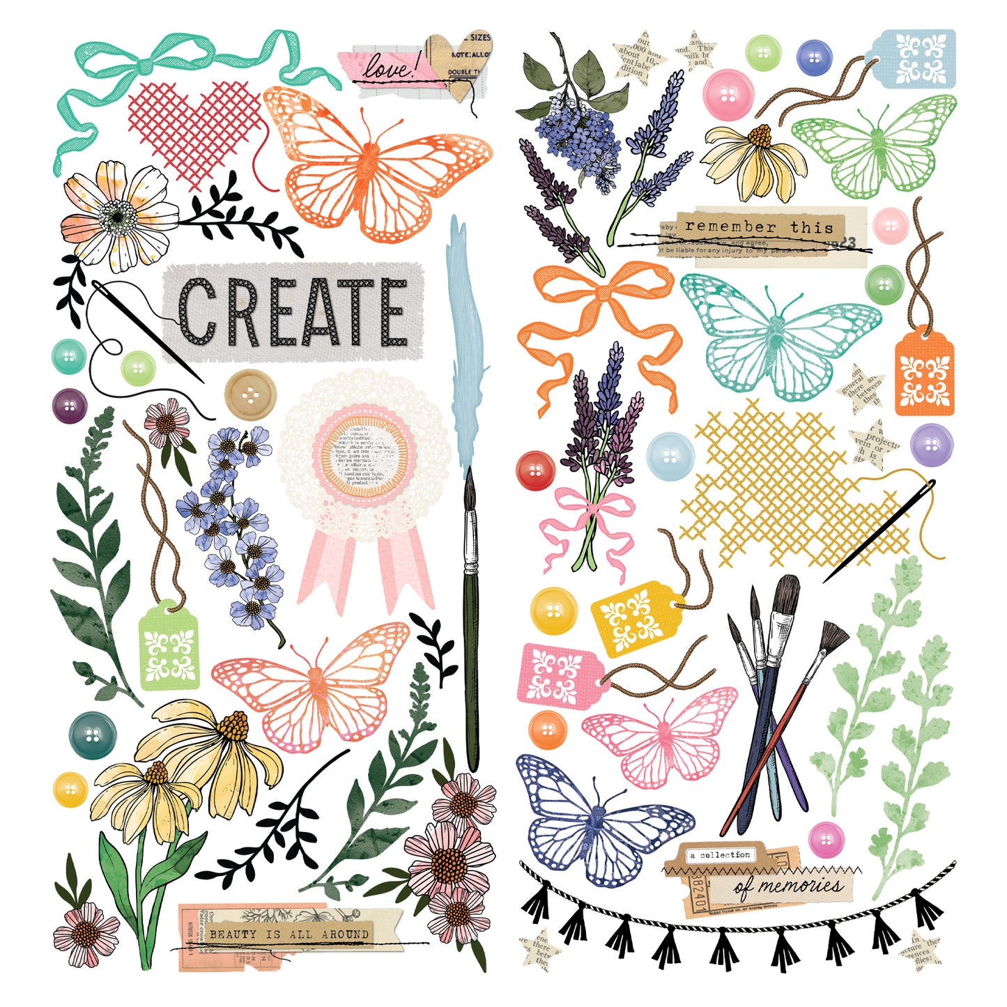 49 and Market - Artful Moments - Laser cut elements - 4 sheets/147 pieces