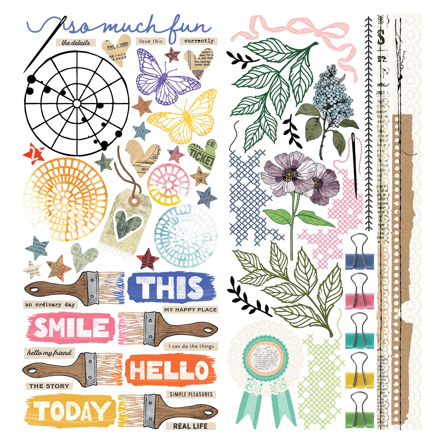 49 and Market - Artful Moments - Laser cut elements - 4 sheets/147 pieces