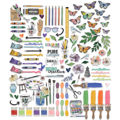 49 and Market - Artful Moments - Icons and Titles Ephemera Set - 133 pieces