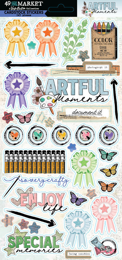 49 and Market - Artful Moments - Cardstock Stickers- 143 pieces