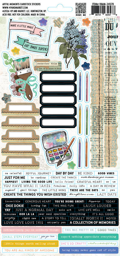 49 and Market - Artful Moments - Cardstock Stickers- 143 pieces