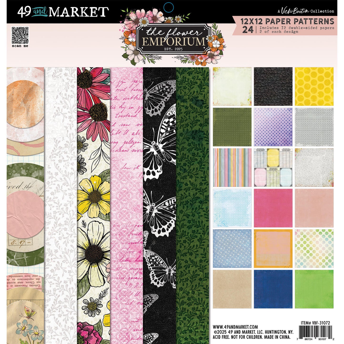 49 and Market - The Flower Emporium - 12 x 12 Paper Patterns
