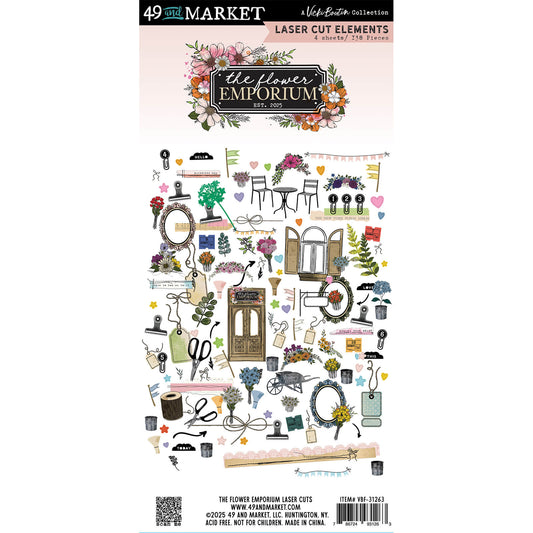 49 and Market - The Flower Emporium - Laser Cut elements - 138 pieces