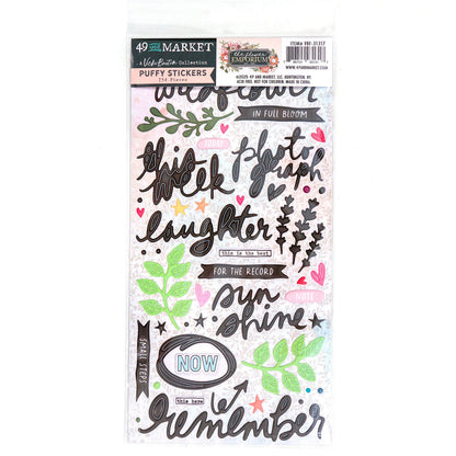 49 and Market - The Flower Emporium - Puffy Stickers - 134 Pieces