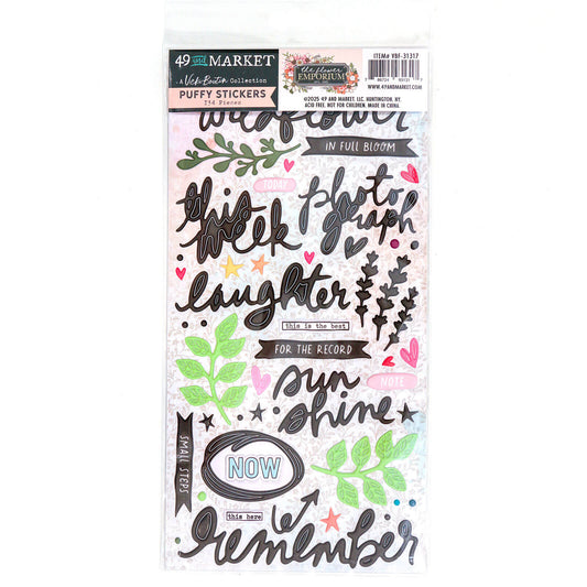 49 and Market - The Flower Emporium - Puffy Stickers - 134 Pieces
