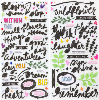 49 and Market - The Flower Emporium - Puffy Stickers - 134 Pieces