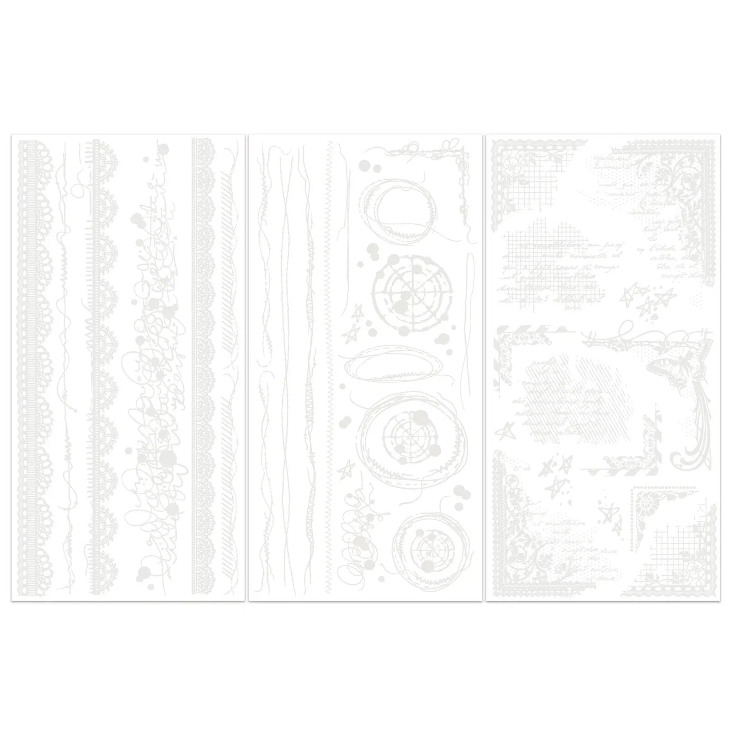 49 and Market - Irresistible Rub On Transfers  - 3 sheets white - Vicki Boutin Artful Edges