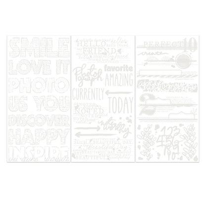 49 and Market - Irresistible Rub On Transfers  - 3 sheets white - Vicki Boutin Artful Words