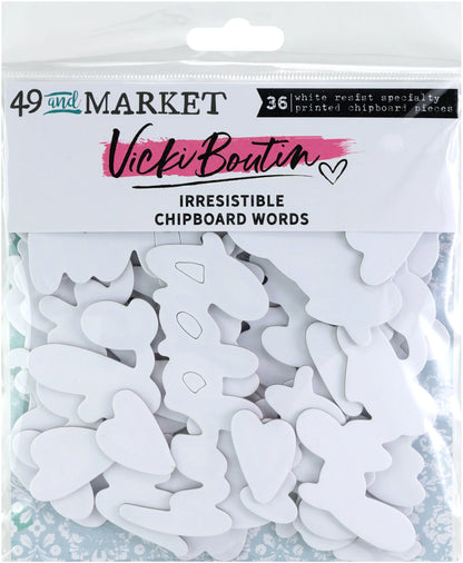 49 and Market - Irresistible Chipboard Words