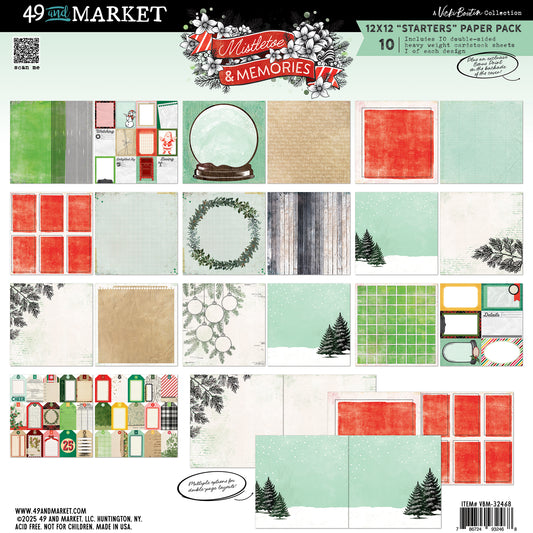 49 and Market - Mistletoe & Memories - 12 x 12 'Staples' Paper Pack