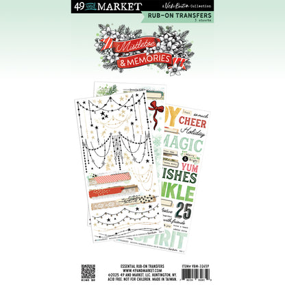 49 and Market - Mistletoe & Memories - Rub-on Transfers - 3 Sheets