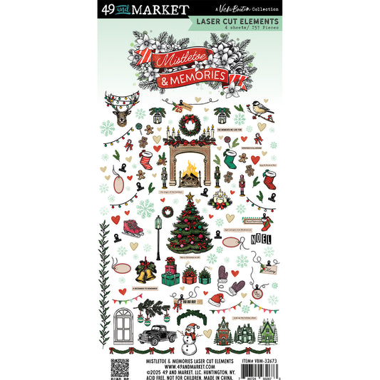 49 and Market - Mistletoe & Memories - Laser cut elements - 4 sheets/157 Pieces