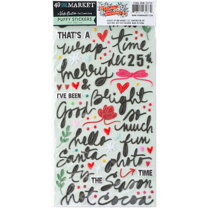 49 and Market - Mistletoe & Memories - Puffy Stickers - 176 Pieces