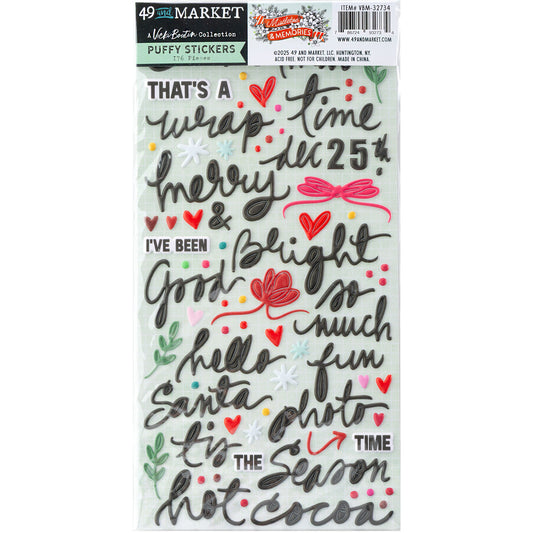 49 and Market - Mistletoe & Memories - Puffy Stickers - 176 Pieces