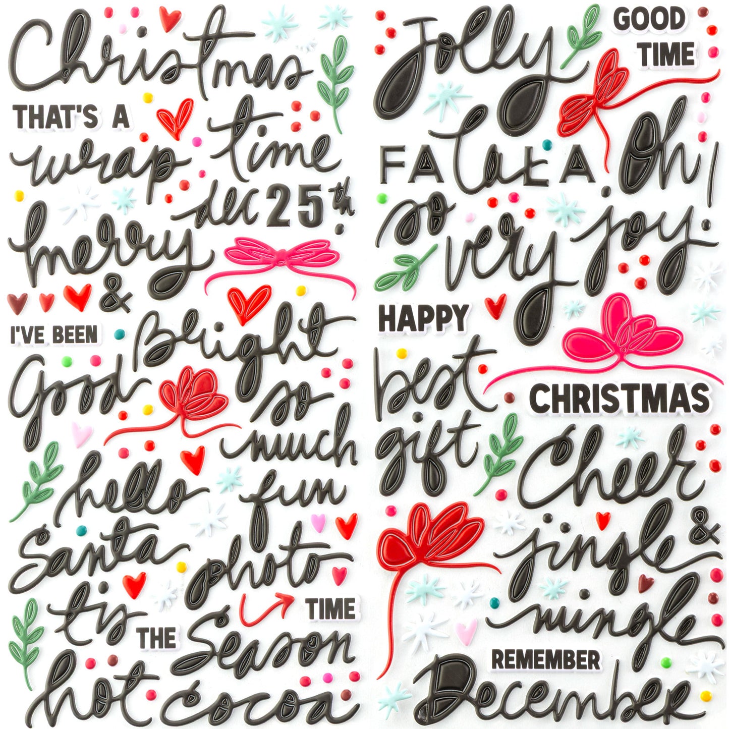 49 and Market - Mistletoe & Memories - Puffy Stickers - 176 Pieces
