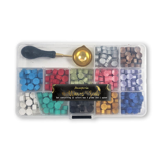 Stamperia - Wax & Seals - Wax set 12 colors wax gr 5 and spoon